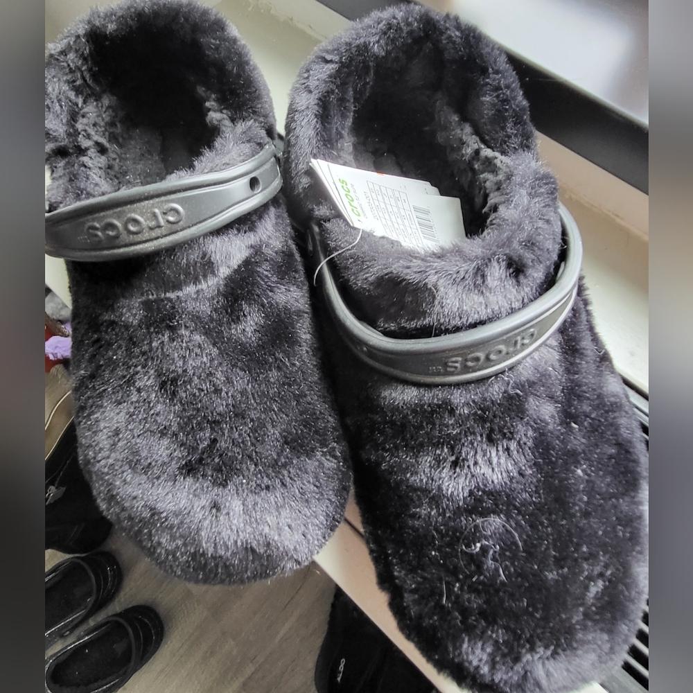 Furry lined Crocs